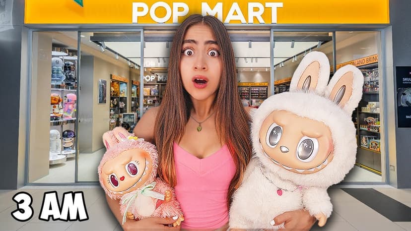 I Survived 24 HOURS inside of a POP MART!! (HUGE UNBOXING)