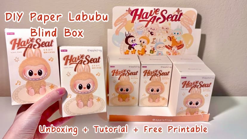 🧸paper diy🧸 DIY labubu blind box + tutorial | free template | have a seat | applefrog